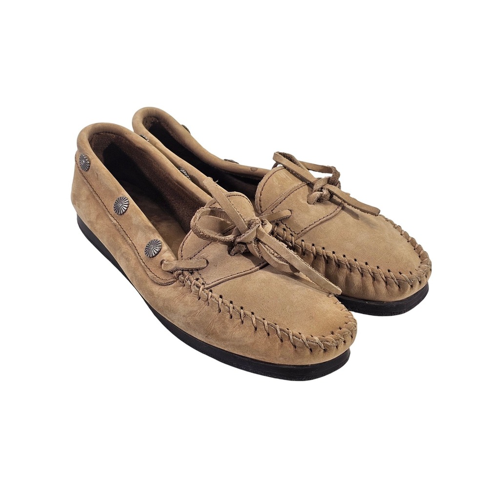 Minnetonka Womens Thunderbird II Moccasin Brown Suede Loafers Shoes 8.5 6923004